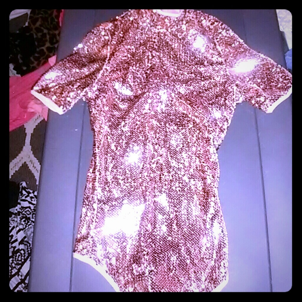 Brand new never worn pink sequin body suite